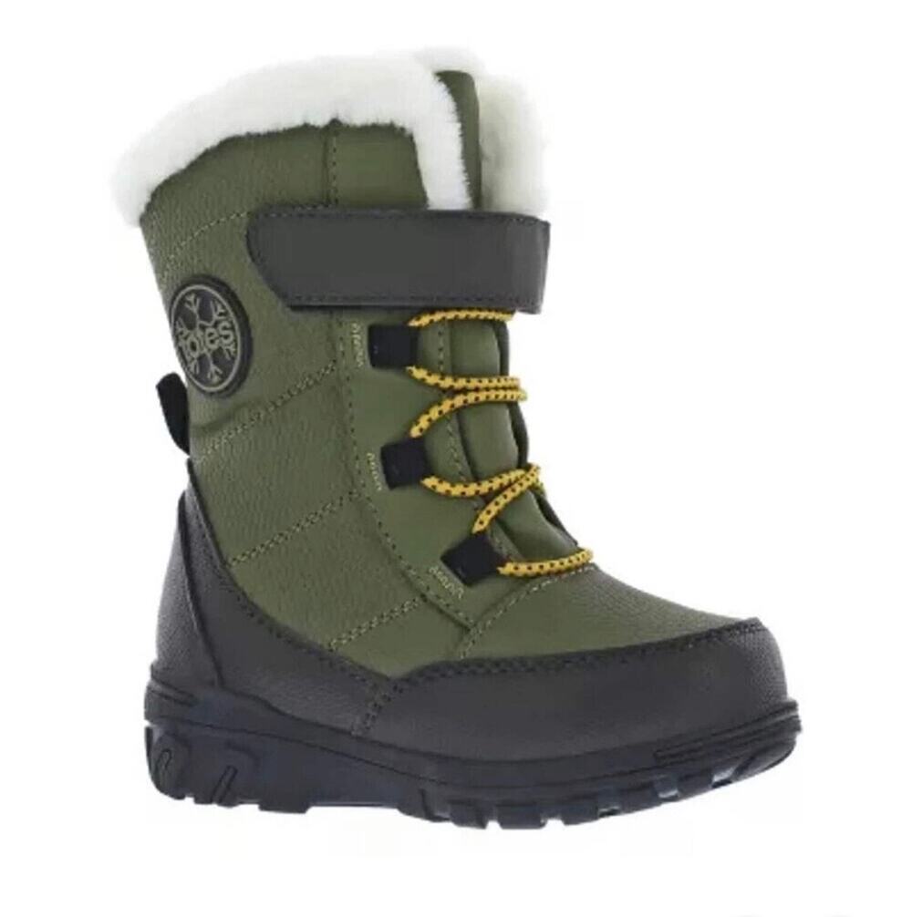 NEW! Totes Lil Gordon Kids Waterproof Insulated Winter Boots Size 9T Olive/Green